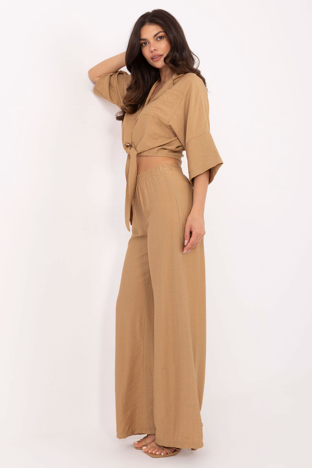 Spodnie Komplet Model TW-KMPL-BI-2469-1.61 Camel - Och Bella - obrazek 3