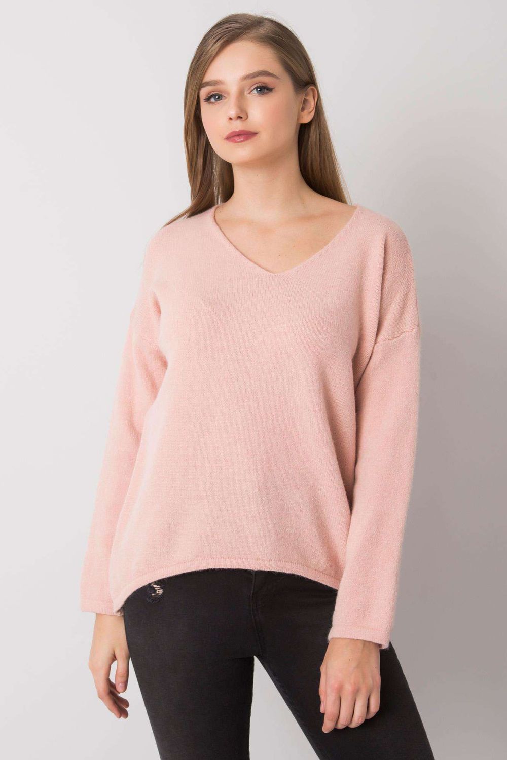 Sweter Damski Model TW-SW-BI-9802.25X Light Pink - Och Bella - obrazek 3