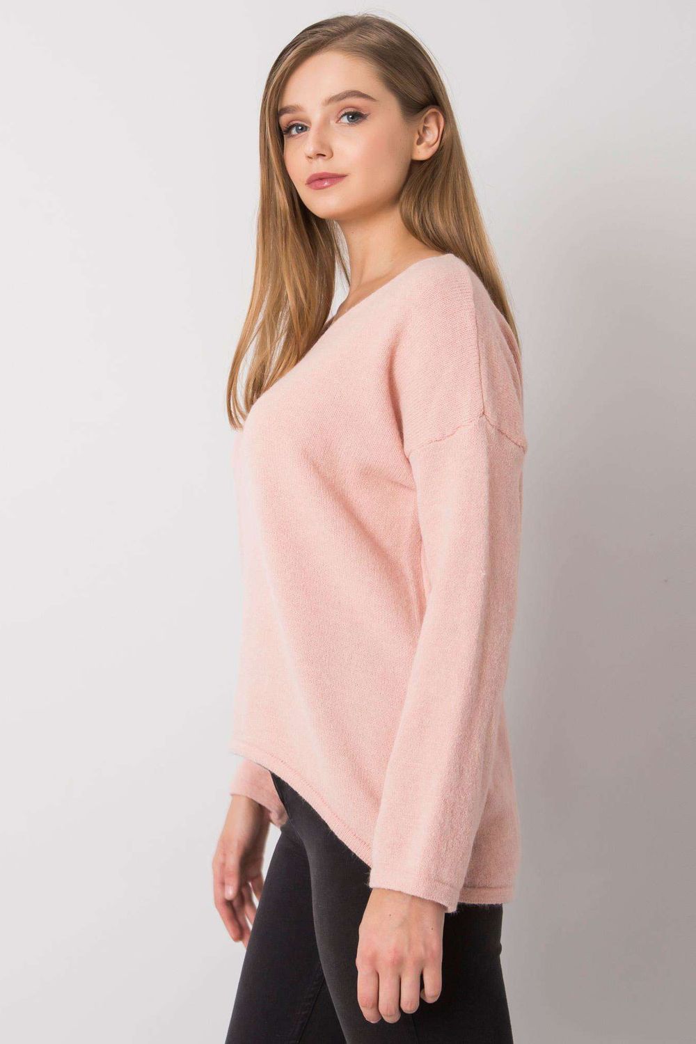 Sweter Damski Model TW-SW-BI-9802.25X Light Pink - Och Bella - obrazek 4