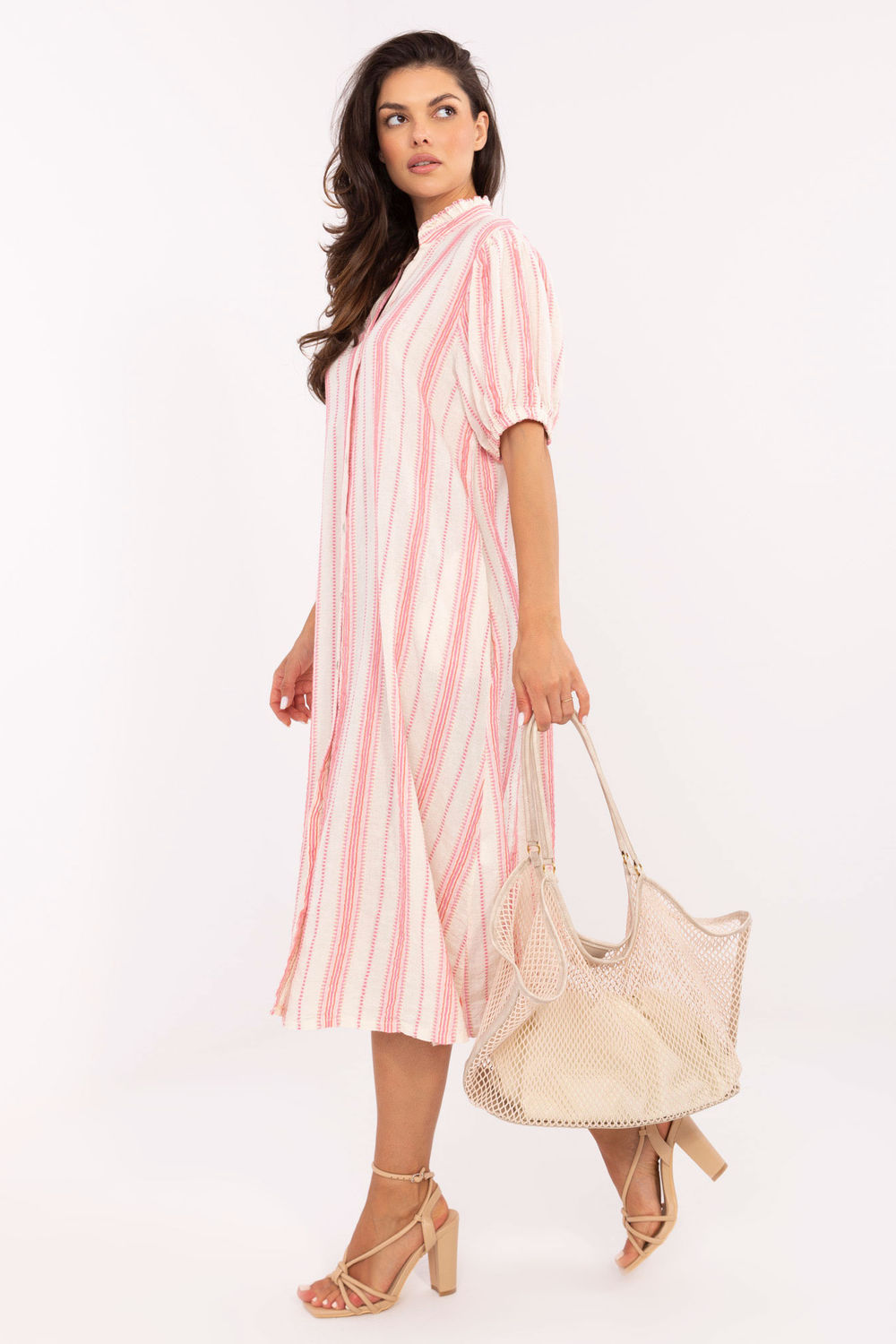 Sukienka Model TW-SK-BI-2451.84 White/Pink - Och Bella - obrazek 3