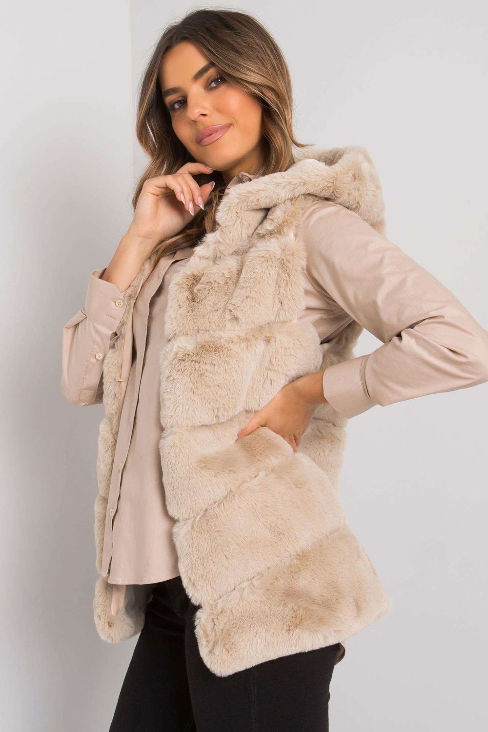 Kamizelka Damska Model TW-KZ-2116.48P Beige - Och Bella - obrazek 3