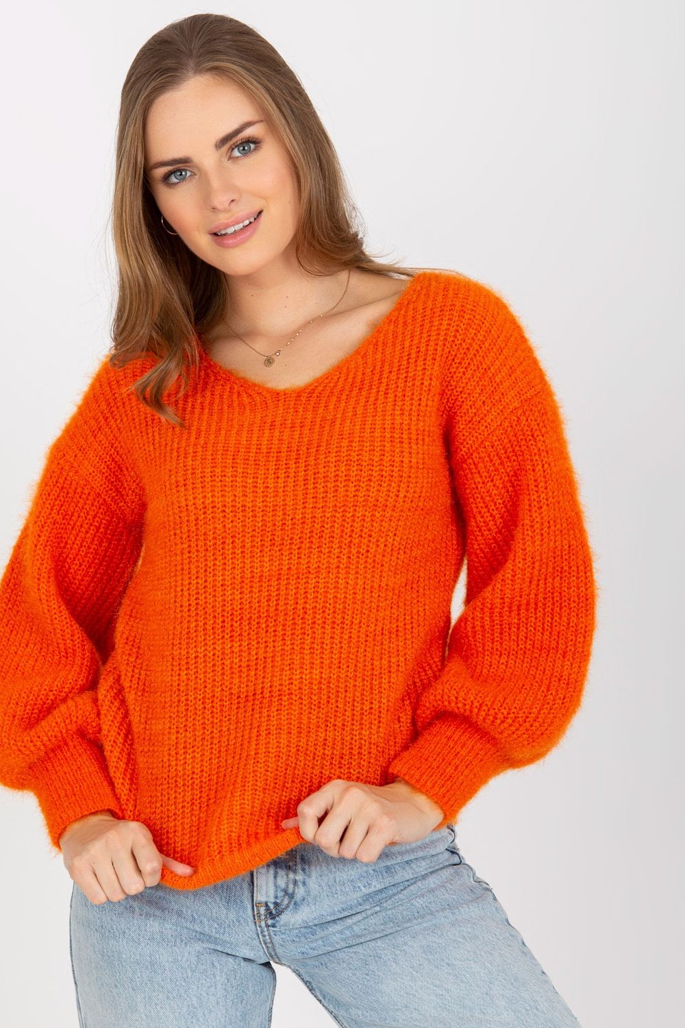 Sweter Damski Model TW-SW-BI-9029.84 Orange - Och Bella - obrazek 3