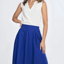 Bluzka bez rękawów z dekoltem V B191 Ecru – Nife