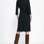 Sukienka Czarna sukienka z rękawem 3/4 S234 Black - Nife - obrazek 4