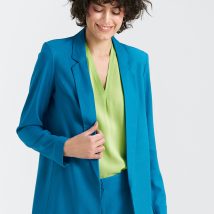 Marynarka lniana dłuższa Z55 Blue – Nife