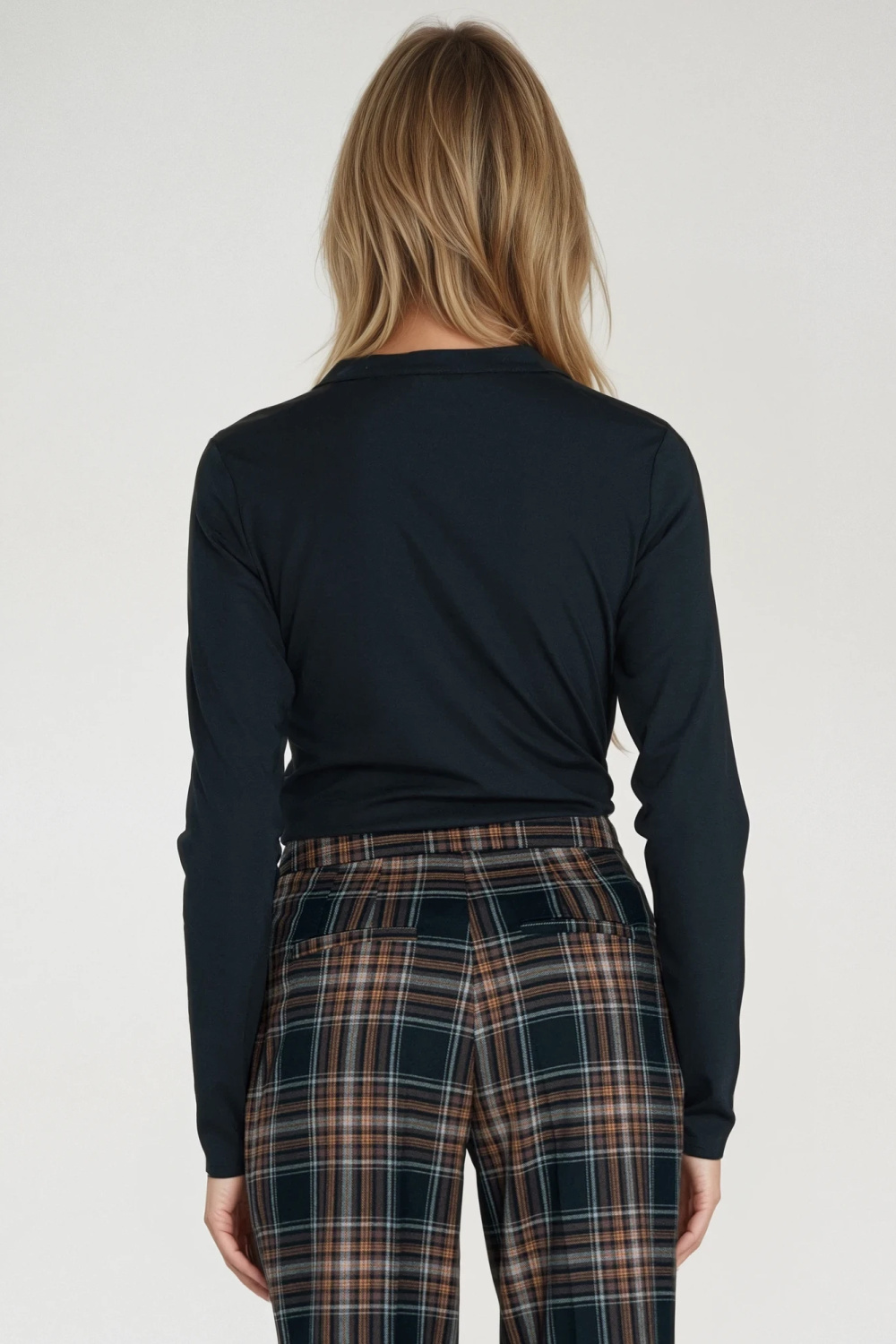 Bluzka polo ze stójką B195 Navy - Nife - obrazek 4