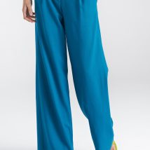 Spodnie lniane wide leg SD85 Blue – Nife