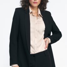 Klasyczna niezapinana czarna marynarka Z74 Black – Nife