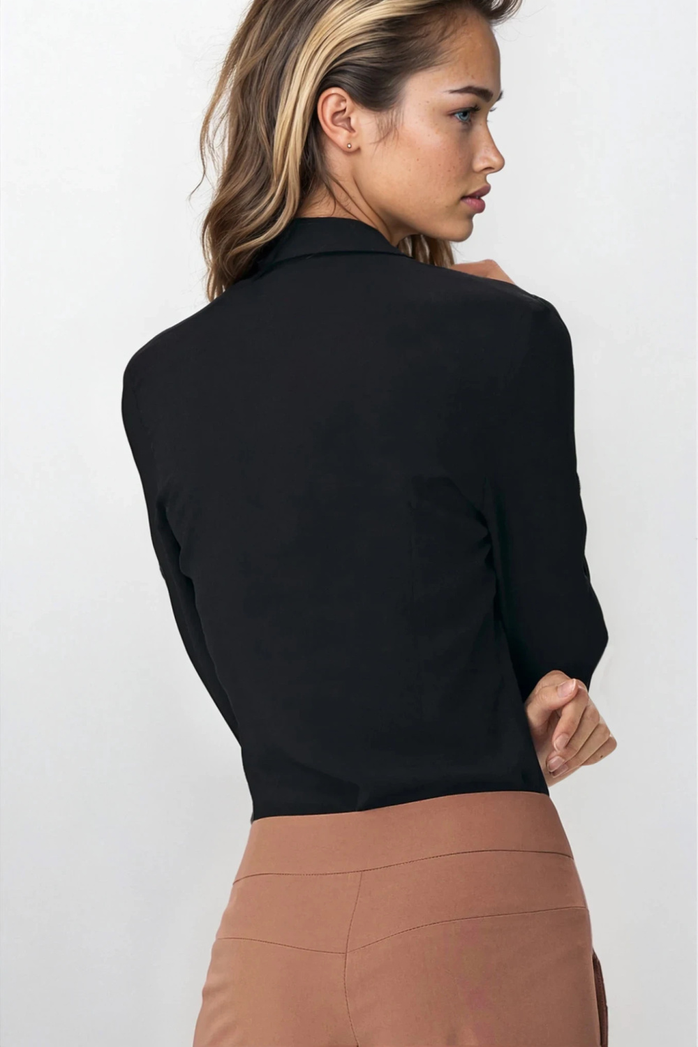 Czarna koszula body B164 Black - Nife - obrazek 4