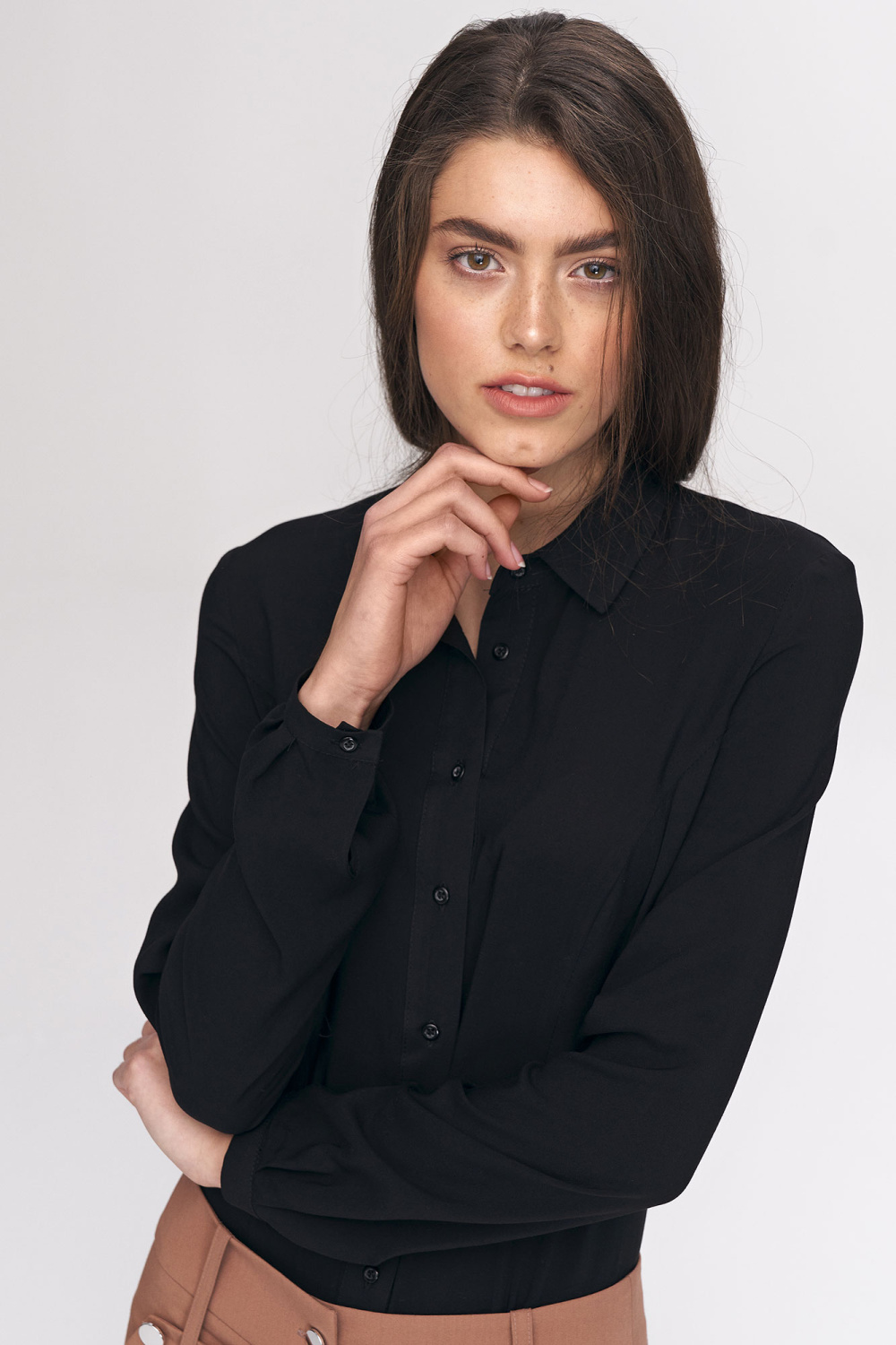 Czarna koszula body B164 Black - Nife - obrazek 5