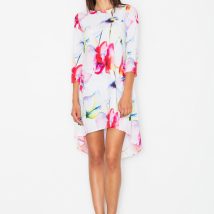 Sukienka Model M497 Wzór 7 White/Kwiaty – Figl