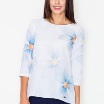Bluzka Model M505 Wzór 3 White/Kwiaty – Figl