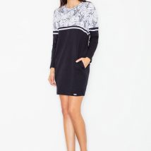 Sukienka Model M510 Wzór 27 Black Kwiaty – Figl