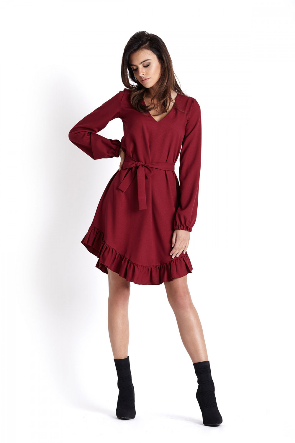 Sukienka Model Masha 224 Bordo - IVON Hurtownia odzieży on-line, moda damska, bielizna i obuwie dla kobiet - Matterhorn.pl