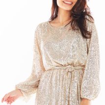 Sukienka Model A400 Cekiny Beige – awama