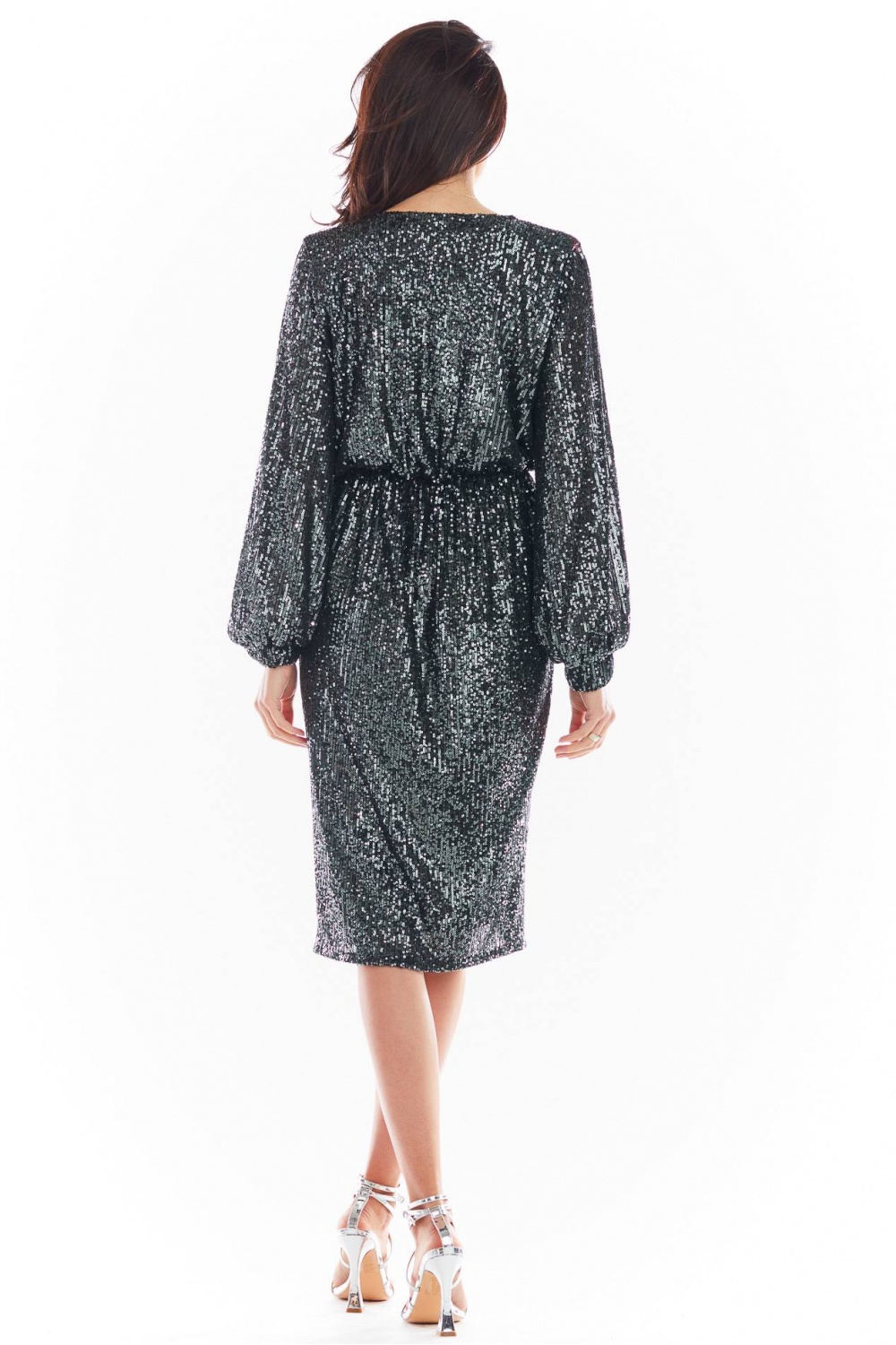 Sukienka Model A399 Cekiny Grafit - awama - obrazek 4