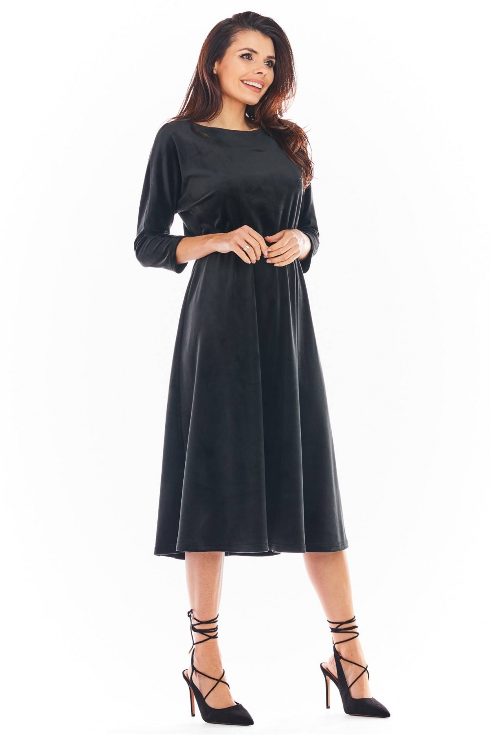 Sukienka Model A407 Welur Black - awama - obrazek 5