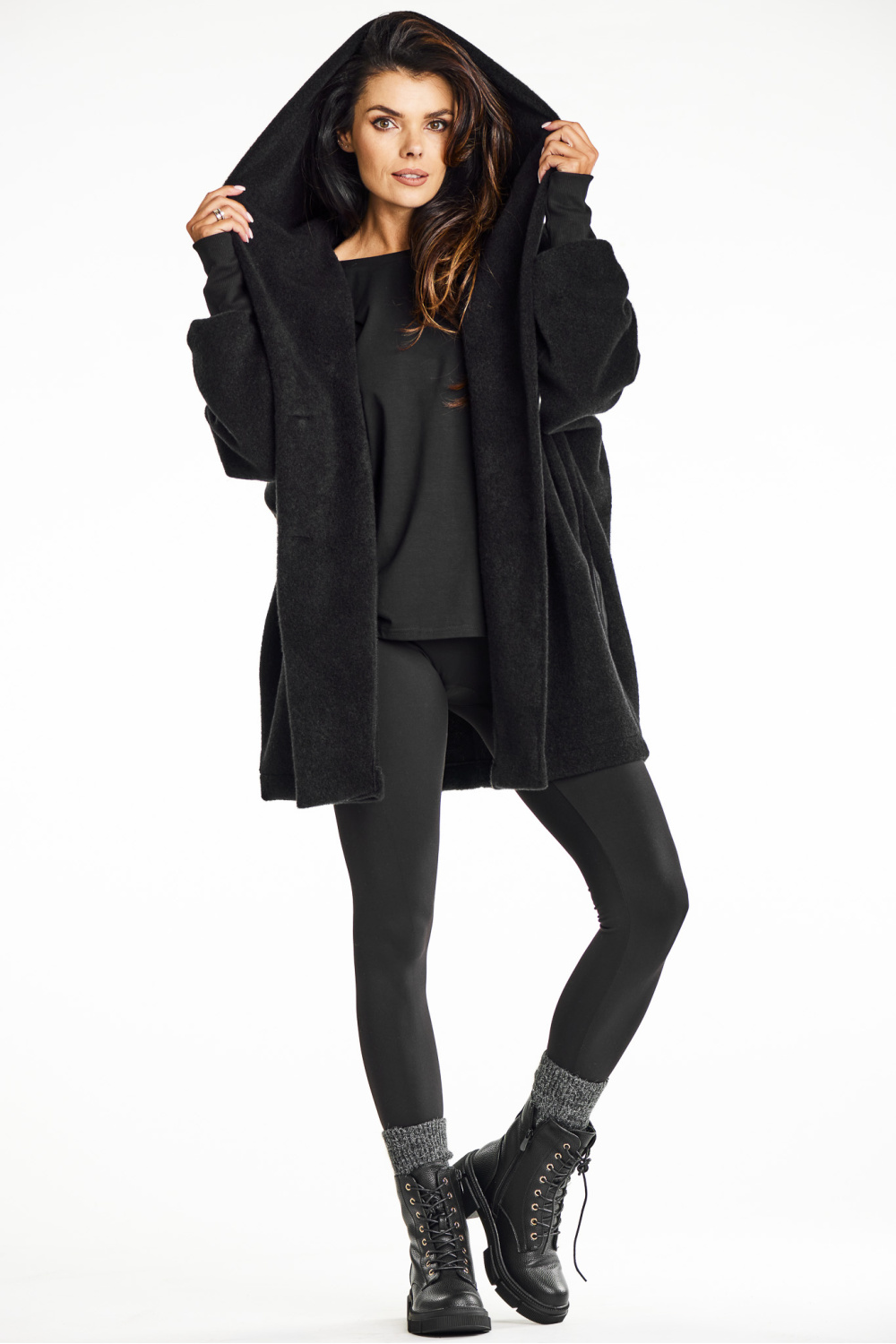 Płaszcz Damski Model A681 Black - awama - obrazek 5