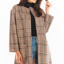 Płaszcz Damski Model A367 Brown Krata – awama
