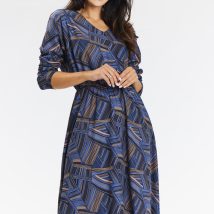 Sukienka Model A666 Navy/Brown Pattern – awama