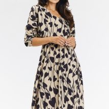 Sukienka Model A666 Beige/Black Hearts – awama