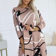 Sukienka Model 577-1 Beige/Black/White – Numoco