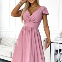 Sukienka Model Matilde 425-2 Powder Pink/Brokat – Numoco