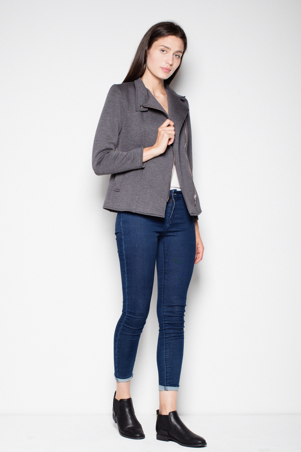 Kurtka Damska Model VT034 Dark Grey - Venaton - obrazek 3