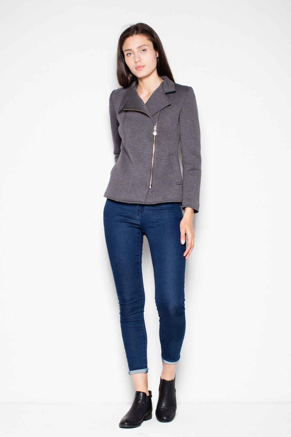 Kurtka Damska Model VT034 Dark Grey - Venaton - obrazek 4