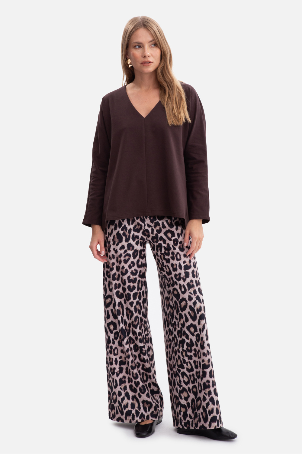 Bluzka Model B304 Gorzka Czekolada - BeWear - obrazek 3