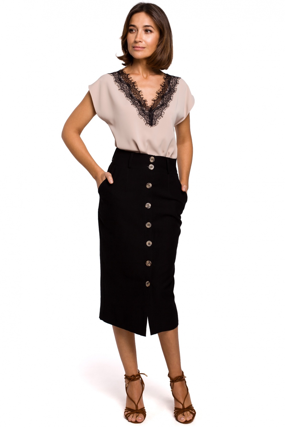 Bluzka Model S206 Beige - Stylove - obrazek 3