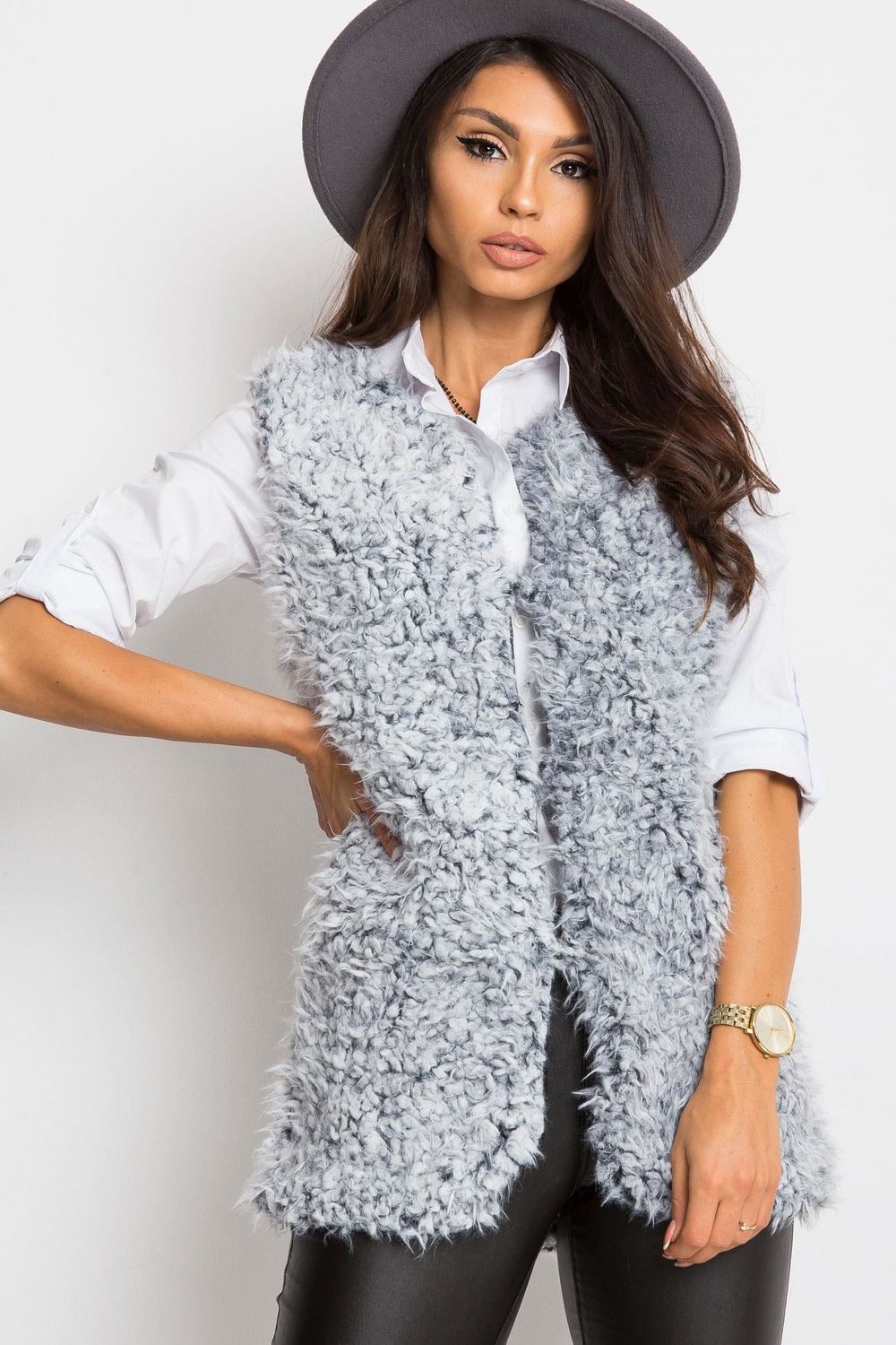 Kamizelka Model TW-KZ-1402.10P Grey - Och Bella