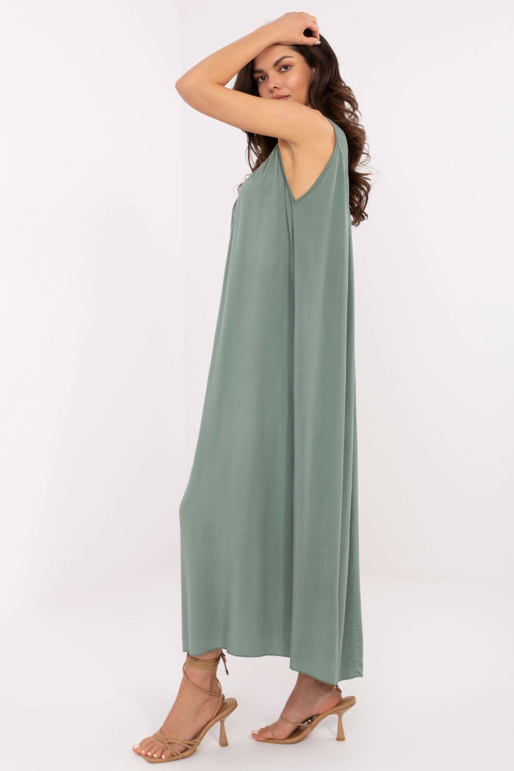 Sukienka Model TW-SK-BI-L0125.52 Khaki - Och Bella - obrazek 3