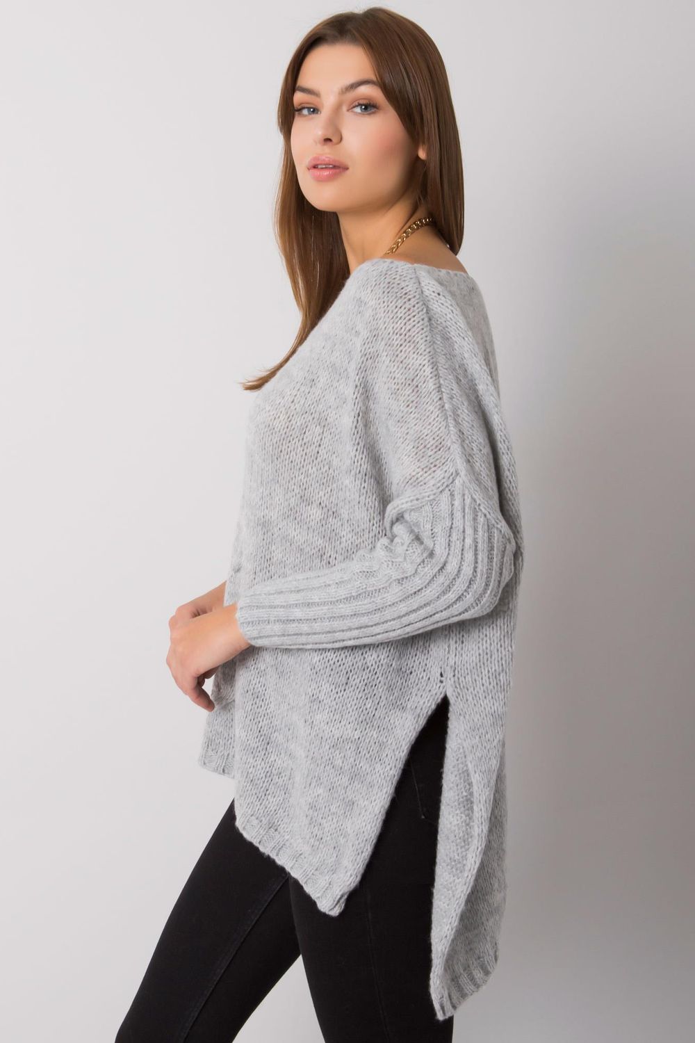 Sweter Damski Model TW-SW-BI-559.45 Grey - Och Bella - obrazek 4