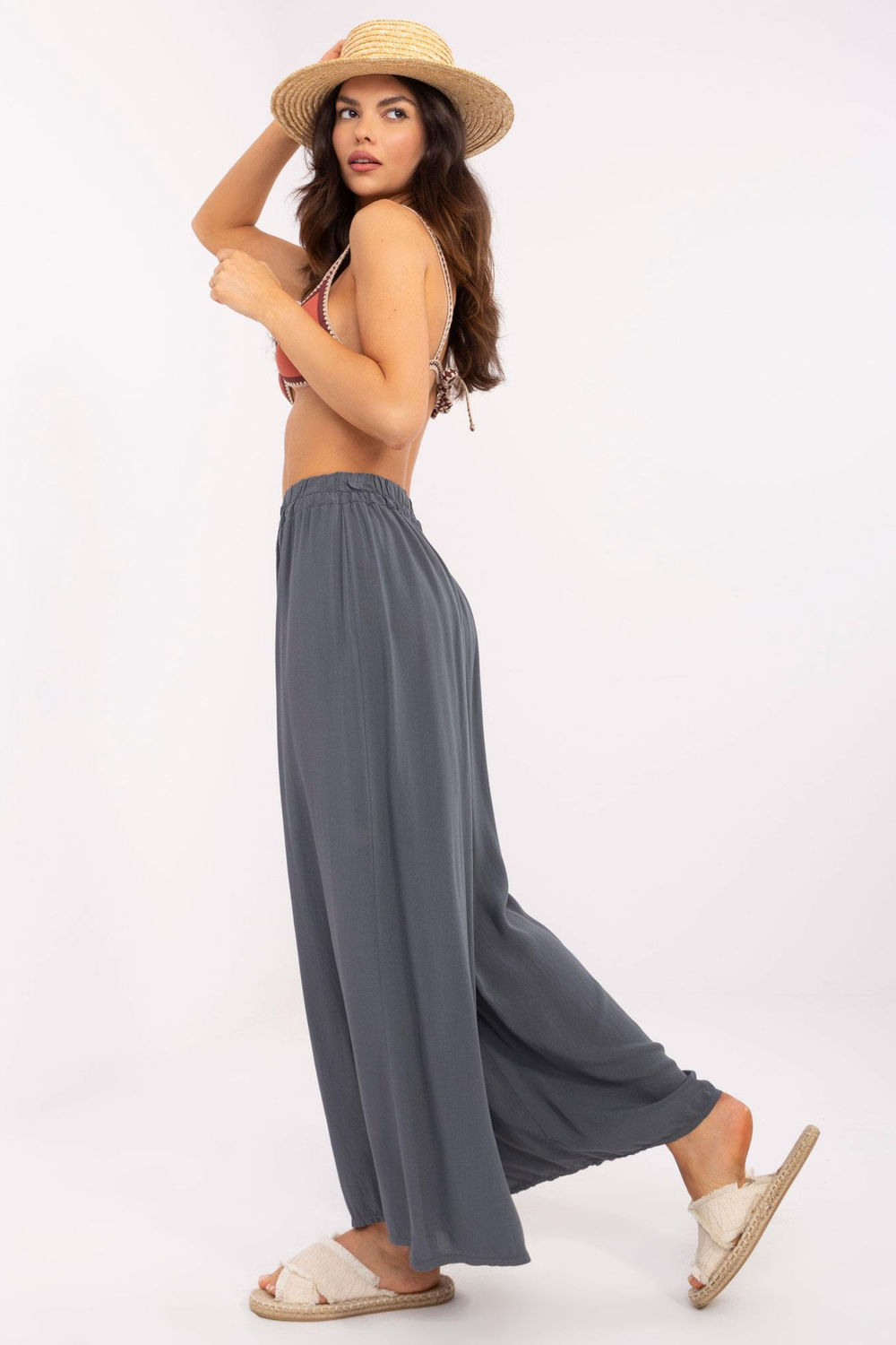 Spodnie Damskie Model TW-SP-BI-82353.39 Grafit - Och Bella - obrazek 3