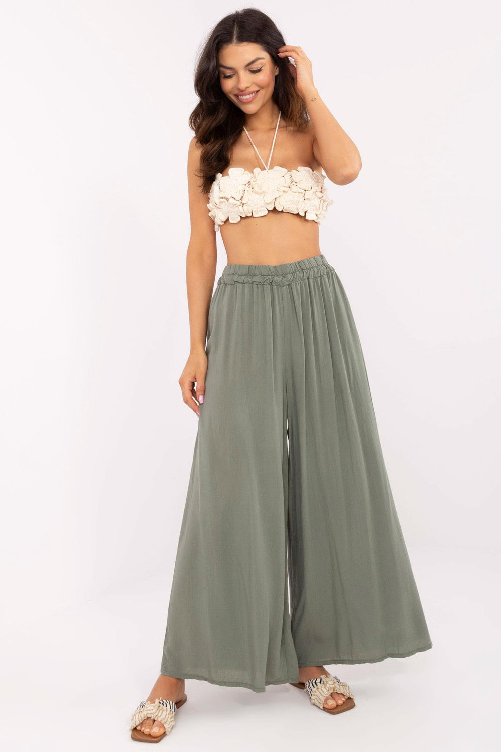 Spodnie Damskie Model TW-SP-BI-82353.39 Khaki - Och Bella