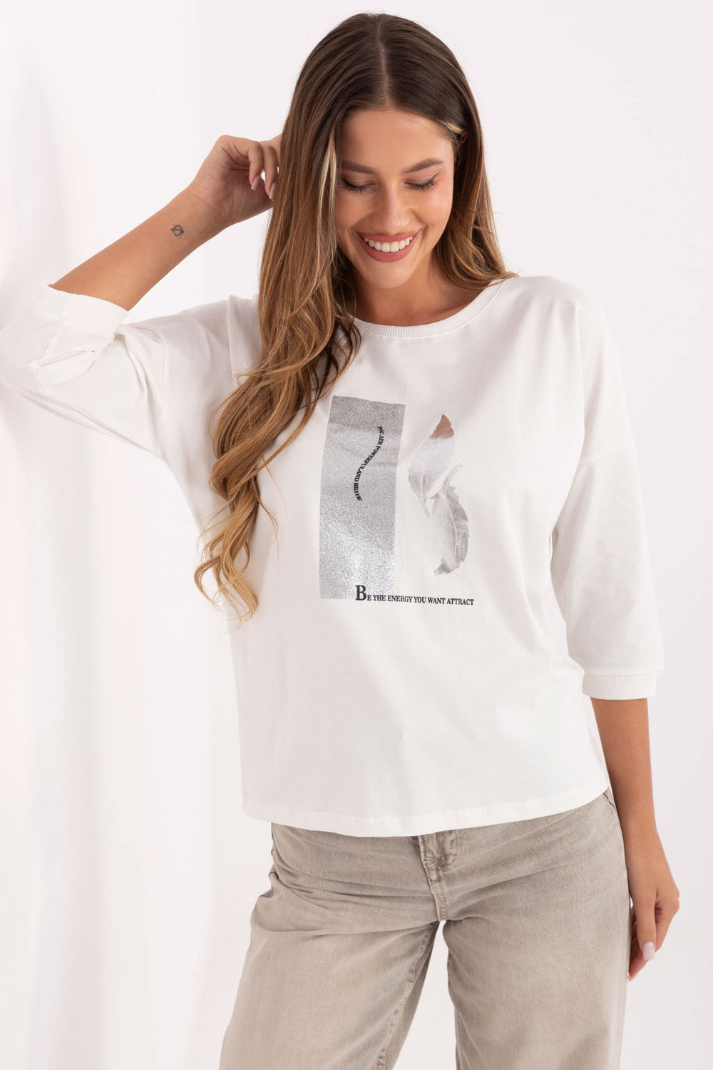 Bluzka Model RV-BZ-A820.27P Ecru - Relevance