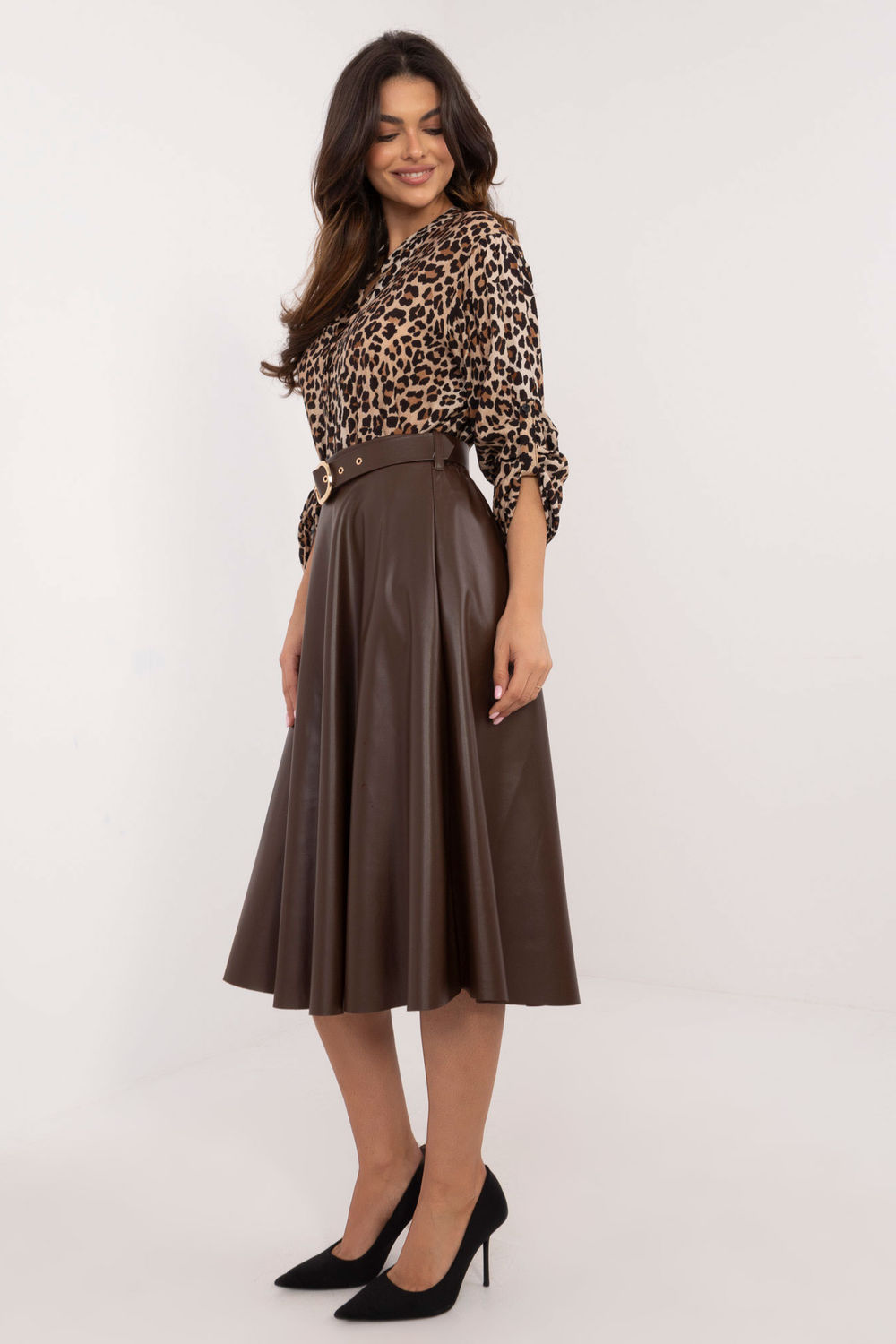 Spódnica Model DHJ-SD-A1997.76 Dark Brown - Italy Moda - obrazek 3