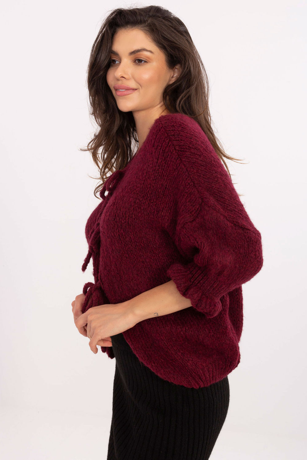 Sweter Damski Model MI-SW-2911.91 Bordo - Italy Moda - obrazek 3