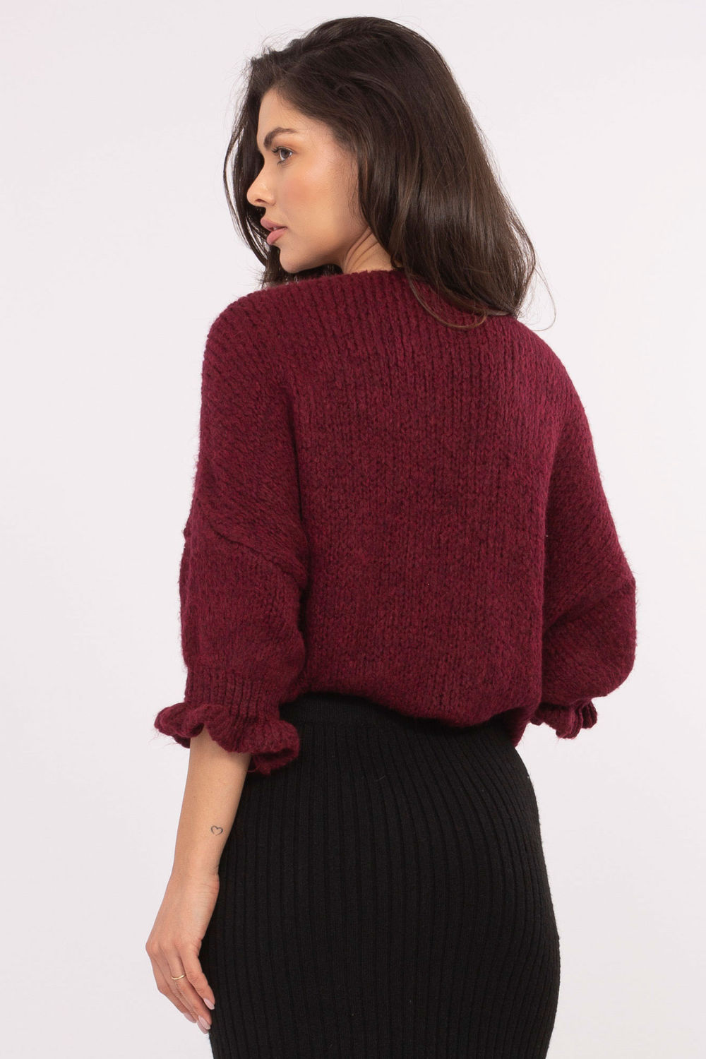 Sweter Damski Model MI-SW-2911.91 Bordo - Italy Moda - obrazek 4