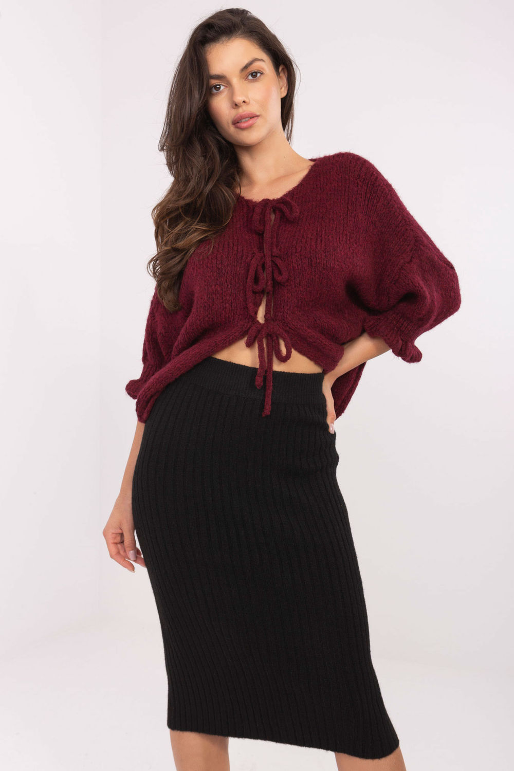 Sweter Damski Model MI-SW-2911.91 Bordo - Italy Moda - obrazek 5