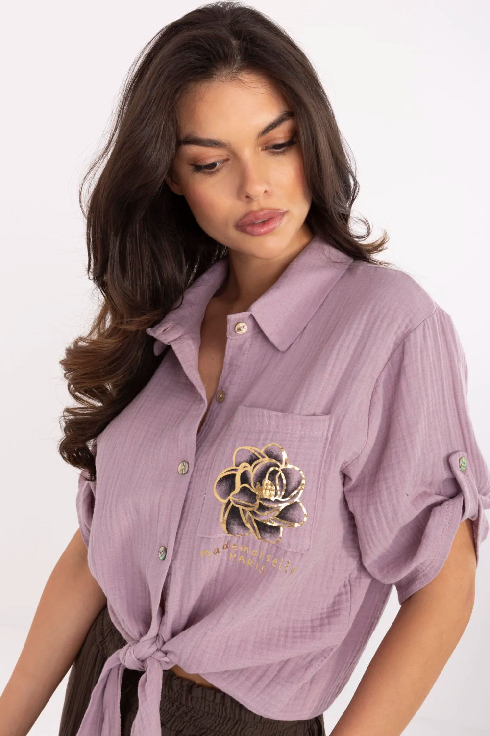 Koszula Damska Model DHJ-KS-8595-1.66 Light Violet - Italy Moda - obrazek 5
