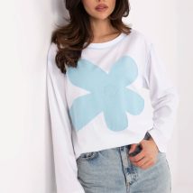 Bluzka Model MI-BZ-M6169.03 White/Blue – Italy Moda