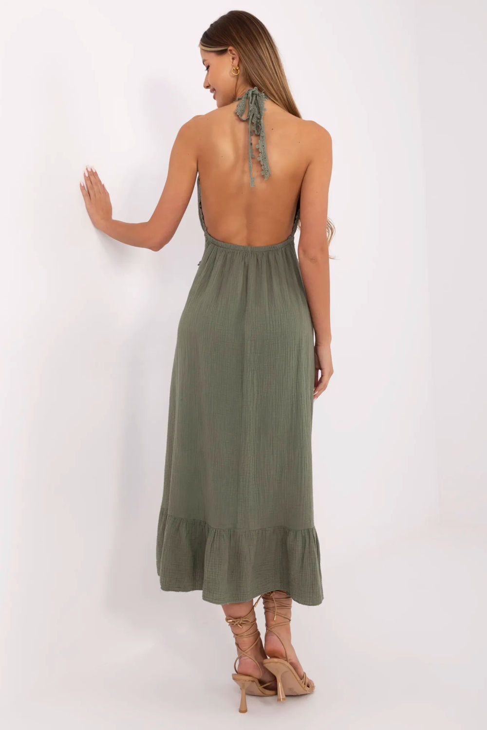 Sukienka Model MI-SK-88573.83 Khaki - Italy Moda - obrazek 3