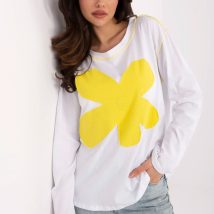 Bluzka Model MI-BZ-M6169.03 White/Yellow – Italy Moda