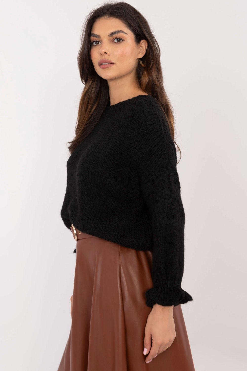 Sweter Damski Model MI-SW-2912.10X Black - Italy Moda - obrazek 3