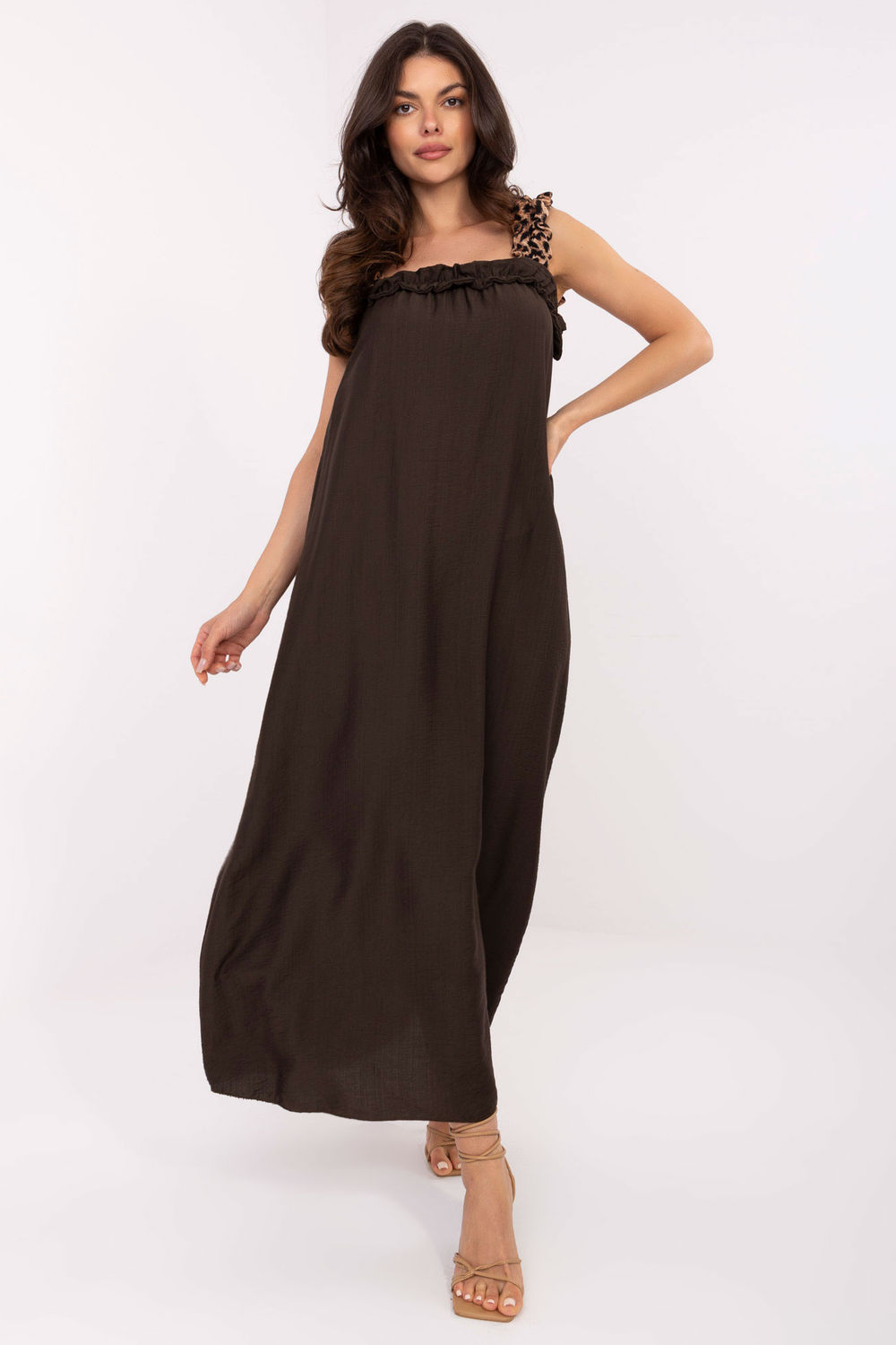 Sukienka Model MI-SK-A6412.68 Dark Brown - Italy Moda - obrazek 4