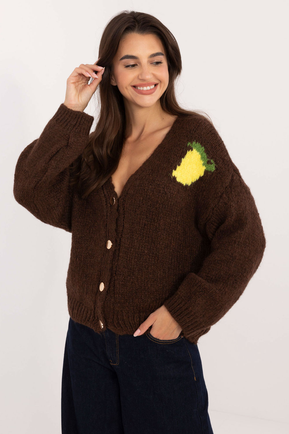 Sweter Damski Model MI-SW-2108.92 Brown - Italy Moda