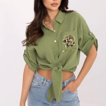 Koszula Damska Model DHJ-KS-8595-1.66 Khaki – Italy Moda