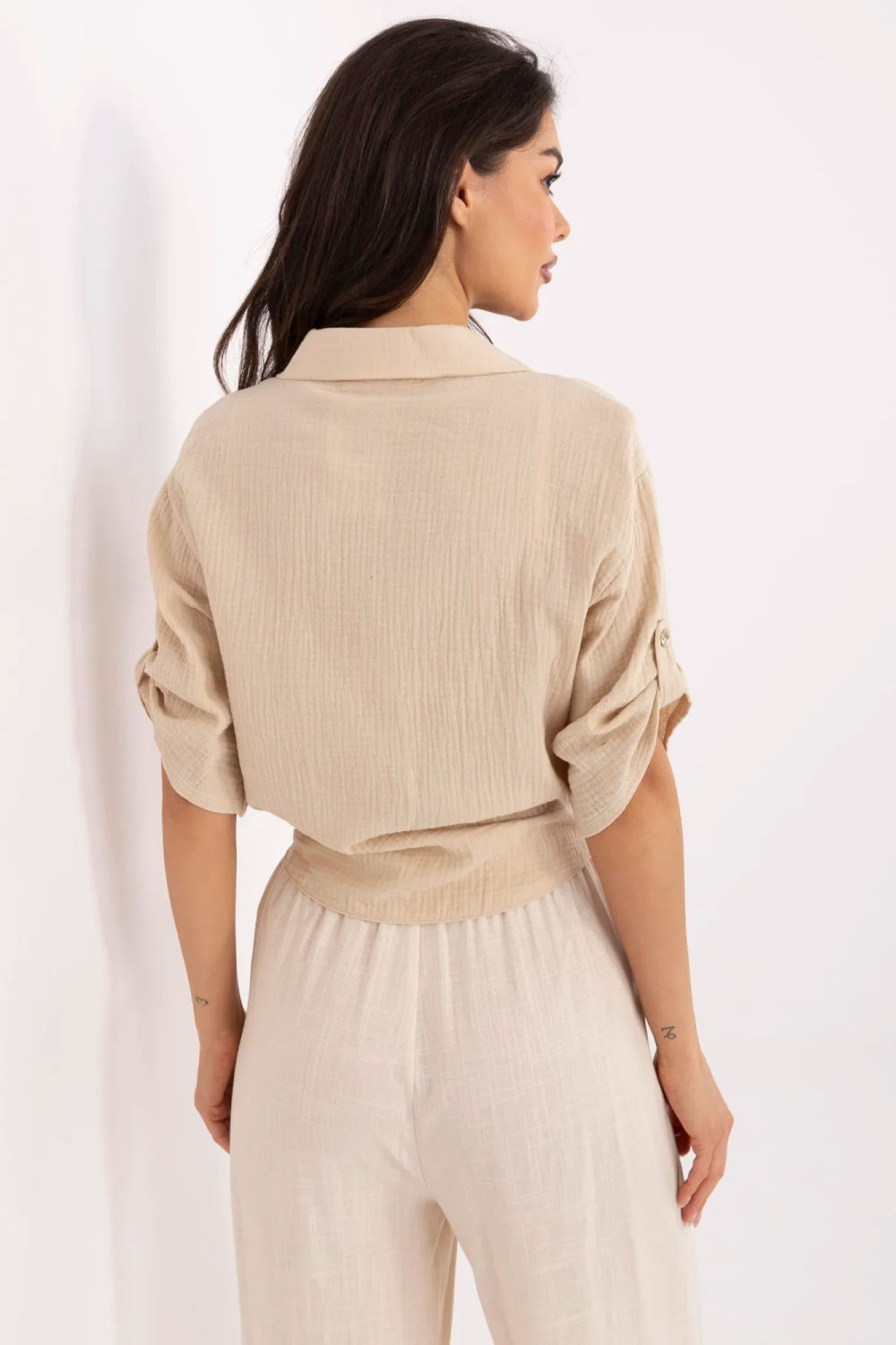 Koszula Damska Model DHJ-KS-8595-1.66 Beige - Italy Moda - obrazek 4